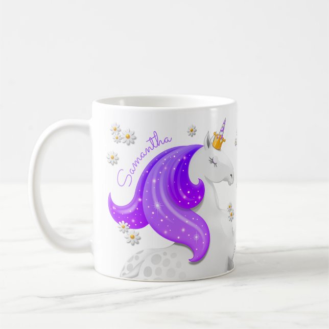 Taza De Café Brillante morado de la corona de princesas de unic (Izquierda)