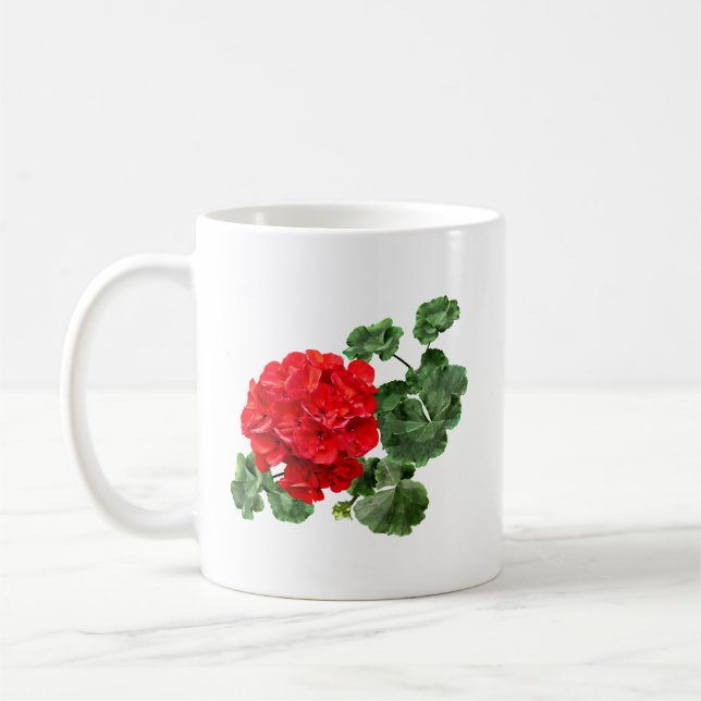 Taza De Café Brillante Red Geranium (Izquierda)