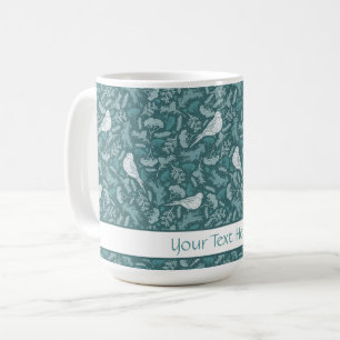 Taza De Café Brillante Verde azulado Verde Invierno Blanco Ave