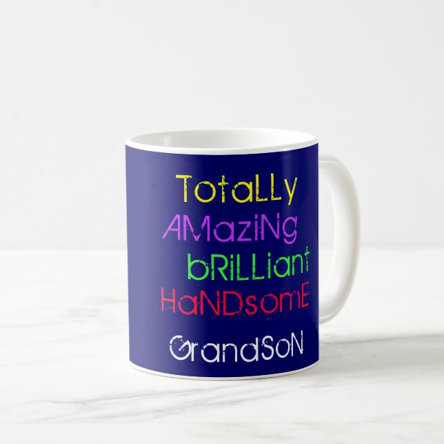 Taza De Café Brillante y brillante nieto apuesto personalizado (Anverso derecho)