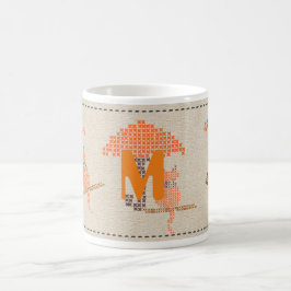 Taza De Café Brillantes Gatos Graciosos Monogramado Mug