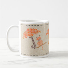 Taza De Café Brillantes Gatos Graciosos Monogramado Mug