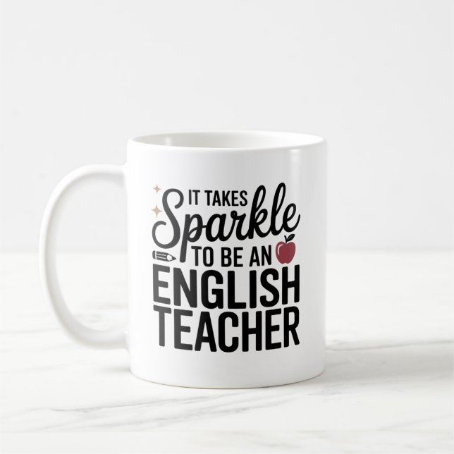 Taza De Café Brillar para ser profesor de inglés  (Izquierda)