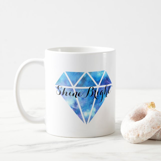 Taza De Café Brillo brillante (diamante azul) (Con donut)