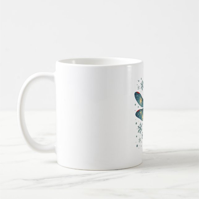 Taza De Café Brillo de la libélula festiva (Izquierda)