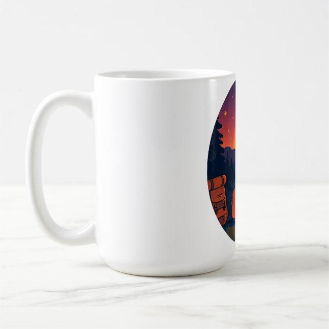 Taza De Café Brillo de la puesta del sol: Romántico campamento  (Izquierda)
