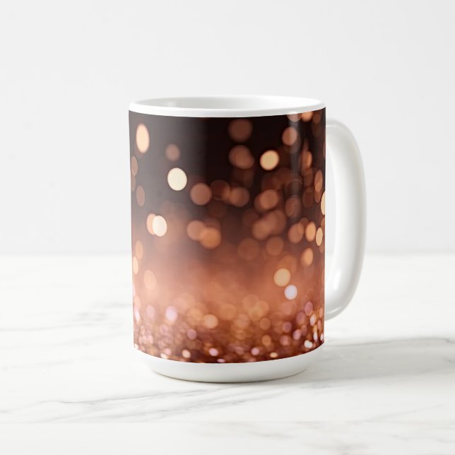 Taza De Café Brillo de Oro Rosa (Anverso derecho)