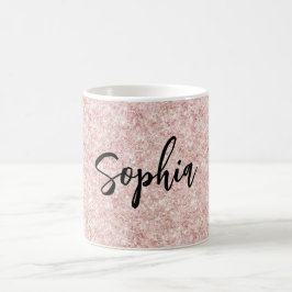 Taza De Café Brillo de purpurina rosa rubor