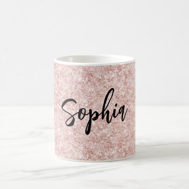 Taza De Café Brillo de purpurina rosa rubor (Centro)