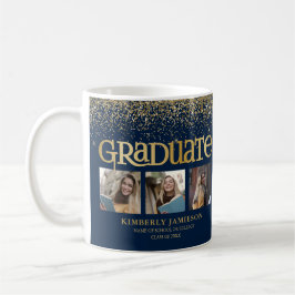 Taza De Café Brillo Dorado 3 Foto Graduación