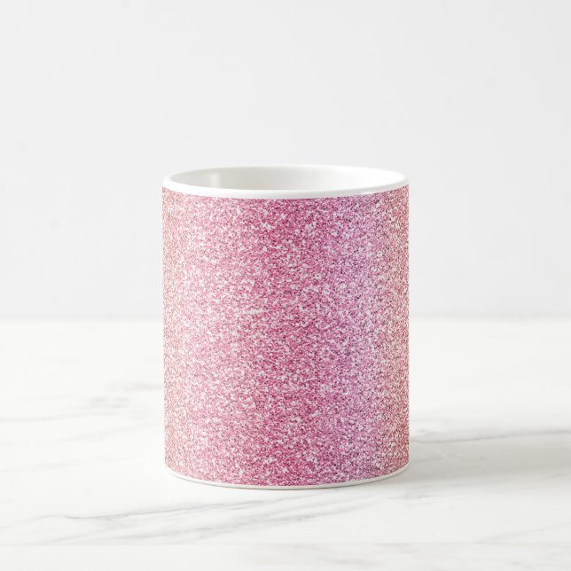 Taza De Café Brillo Falso Rosa Melocotón (Centro)