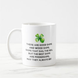 Taza De Café Brindis de amistad irlandesa trébol de 4 hojas St