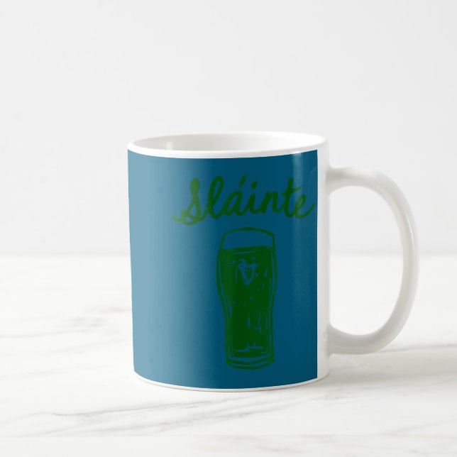 Taza De Café Brindis gaélico slainte script pub irlandés aplaus (Derecha)