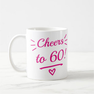 Taza De Café Brindis por los 60 divertidos cumpleaños rosados