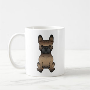 Taza De Café Brindle French Bulldog / Frenchie Perro de Dibujos
