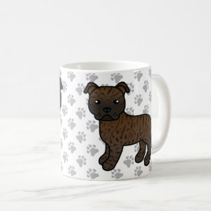 Taza De Café Brindle Staffordshire Bull Terrier Cartog Dog