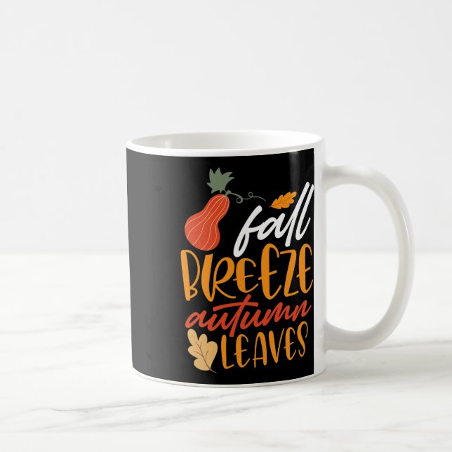 Taza De Café Brisa Caída Y Hojas De Otoño (Derecha)