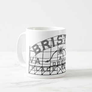Taza De Café Bristol Rótulo eslogan Bristol Virginia Tennessee