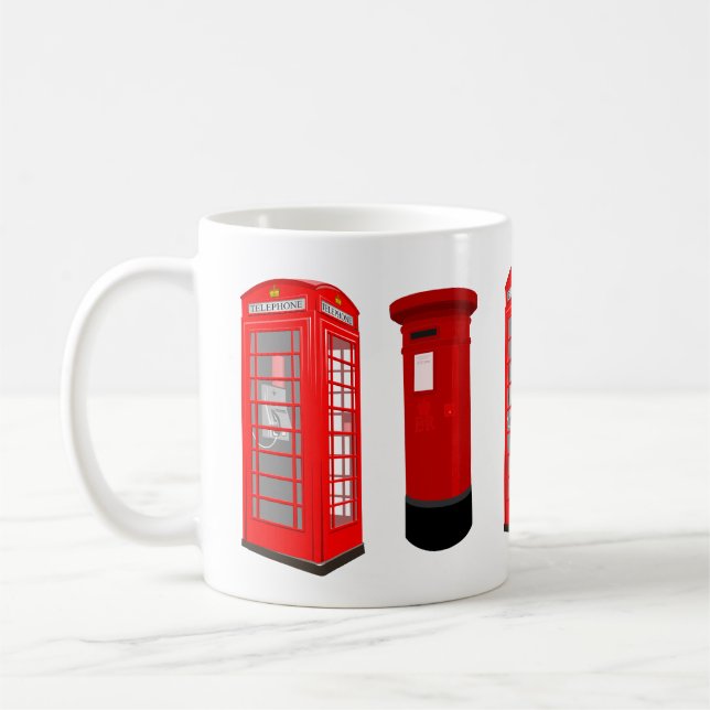 Taza De Café British Phone Booth & Post Box Mug (Izquierda)