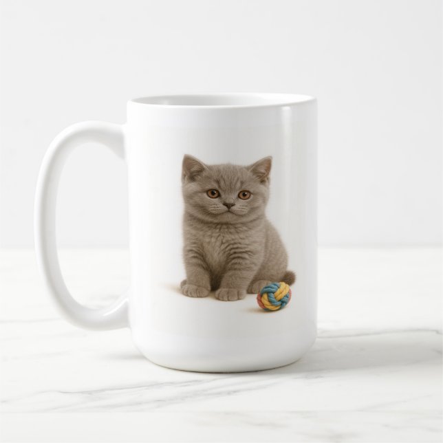 Taza De Café British Shorthair y Yarn Ball Bliss (Izquierda)