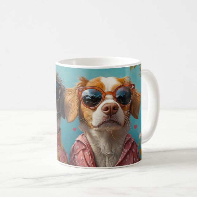 Taza De Café Brittany Spaniel con El día de San Valentín de Ros (Anverso derecho)