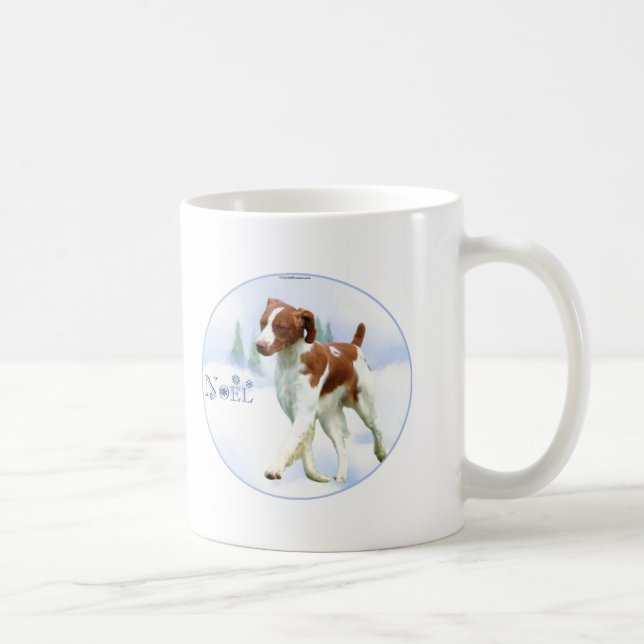 Taza De Café Brittany Spaniel Noel (Derecha)