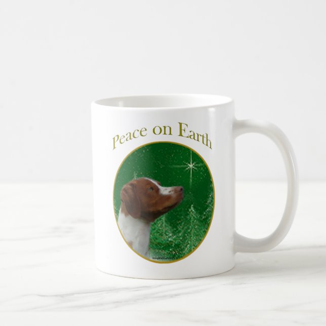 Taza De Café Brittany Spaniel Peace (Derecha)