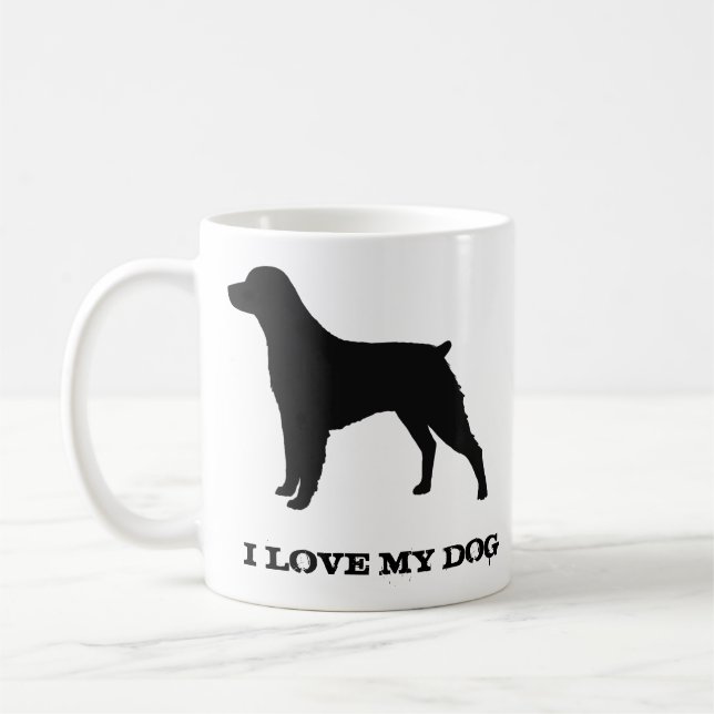 Taza De Café Brittany Spaniel Perro Raza Silhouettes Personaliz (Izquierda)