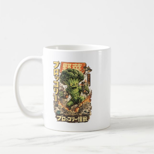 Taza De Café Broccoli Kaiju – Vegetable Apocalypse (Izquierda)