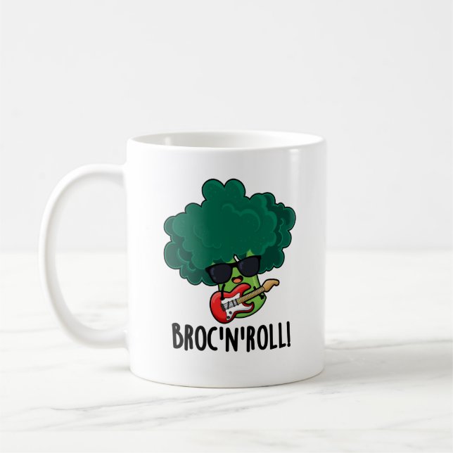 Taza De Café Brock n Roll Funny Veggie Broccoli Pun (Izquierda)