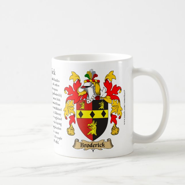 Taza De Café Broderick, el origen, el significado y el escudo (Derecha)