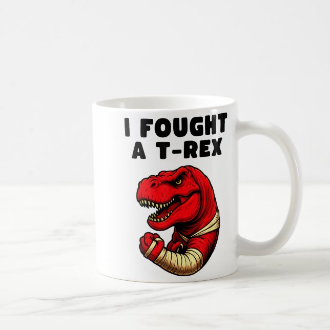 Taza De Café Broken Arm Recovery T-rex Kids Boys Dinosaur  (Derecha)