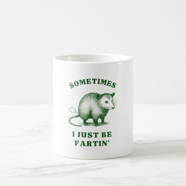 Taza De Café Broma de Flatulencia de Zarigüeya – A veces simple (Centro)