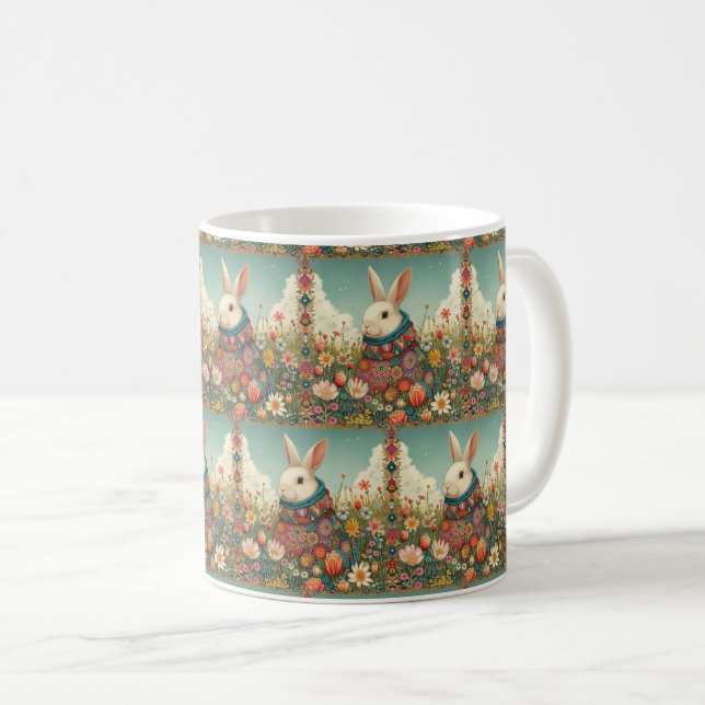 Taza De Café Bromistas florales: La colección de Bunny Mug 🌸 � (Anverso derecho)