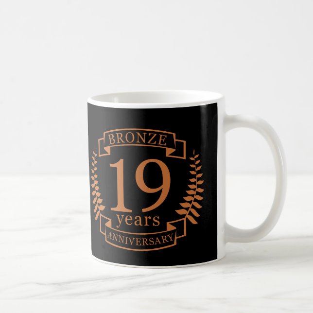 Taza De Café Bronce, aniversario tradicional de boda 19 años (Derecha)