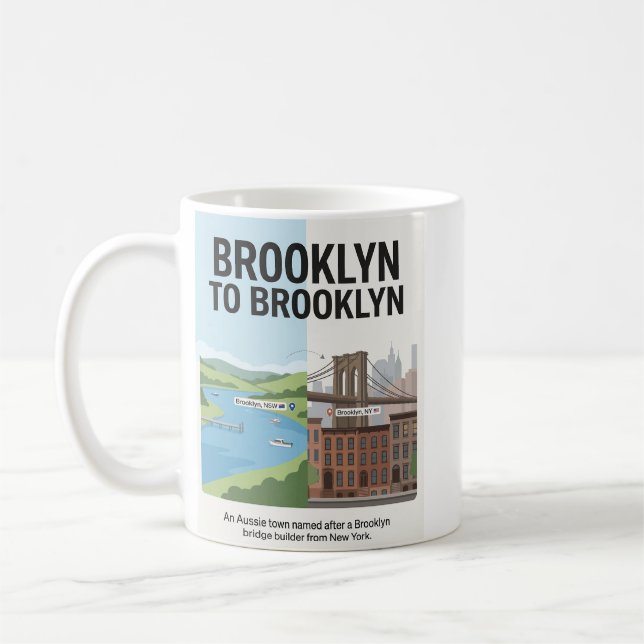 Taza De Café Brooklyn: Australia + New York Twin Connection (Izquierda)