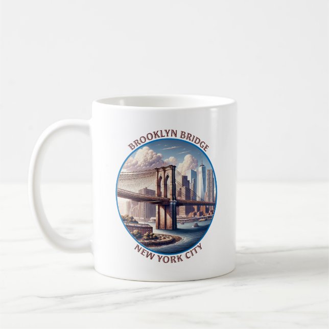 Taza De Café Brooklyn Bridge New York (Izquierda)