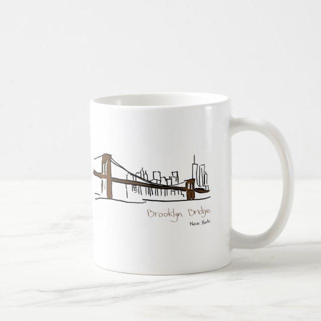 Taza De Café Brooklyn puente Nueva York ilustración a la (Derecha)