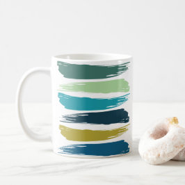 Taza De Café Brotes de pincel de color de agua