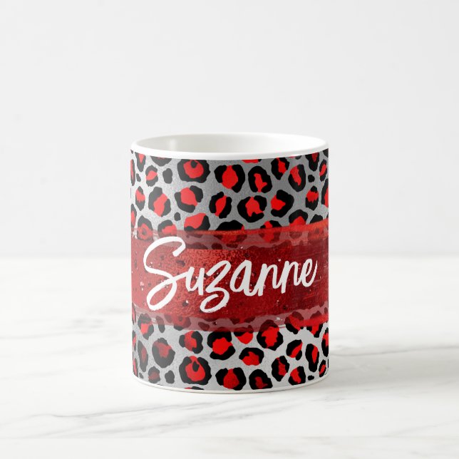 Taza De Café Brotes de pincel de leopardo de Relieve metalizado (Centro)