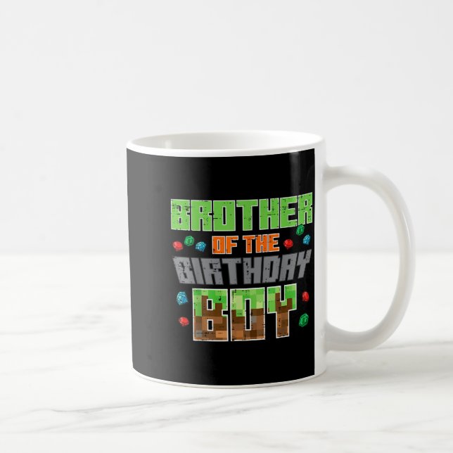 Taza De Café Brother Of Birthday Boy Xel Gamer Bday Party Boys  (Derecha)