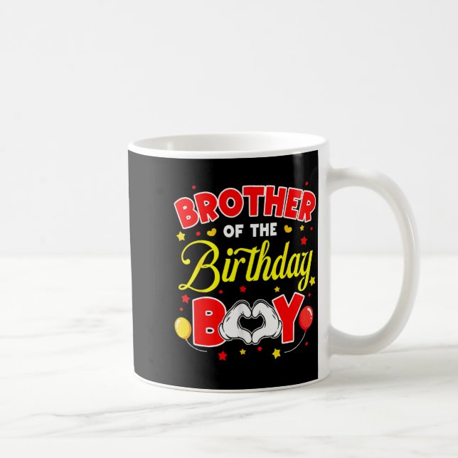 Taza De Café Brother Of The Birthday Boy Matching Family Party  (Derecha)