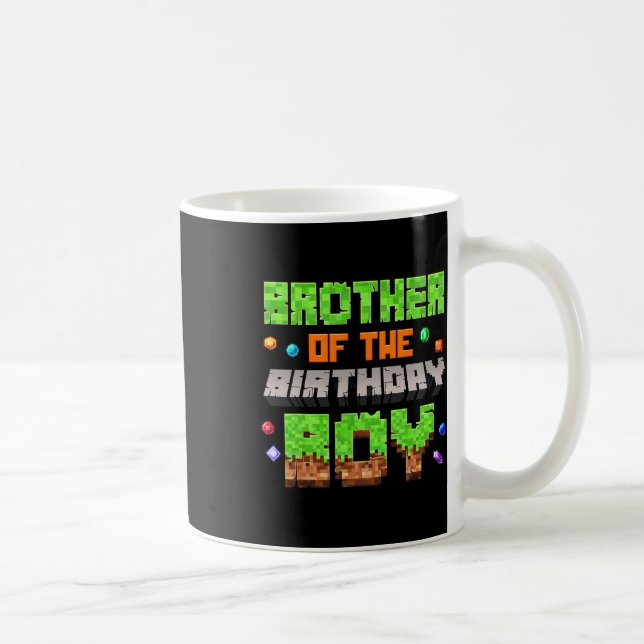Taza De Café Brother Of The Birthday Boy Pixel Gaming Video Gam (Derecha)