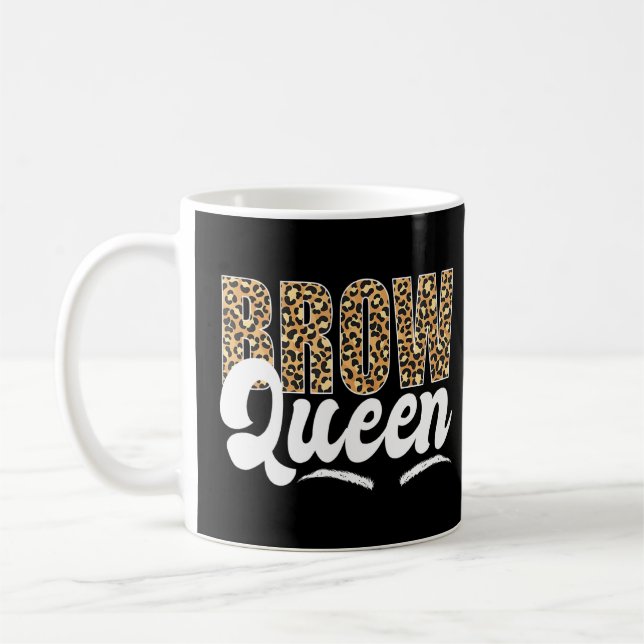 Taza De Café Brow Queen Brow Artista Brow Tech Leopard Brow Que (Izquierda)