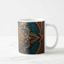 Taza De Café Brown-Aqua Elegance