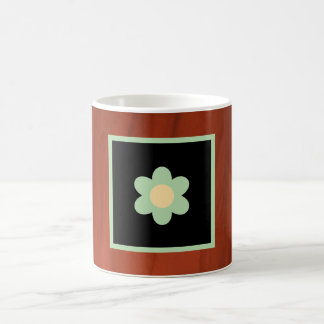 Taza De Café Brown, Floral Coffee Mug