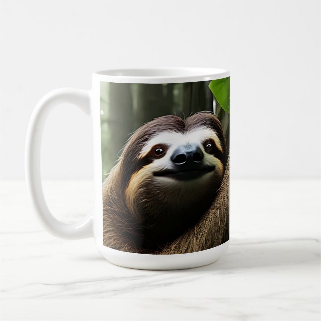 Taza De Café Brown Fuzzy Sloth, café Mug (Izquierda)