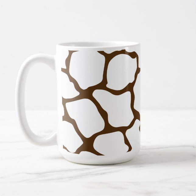 Taza De Café Brown Giraffe Pattern – Minimal Animal Print (Izquierda)