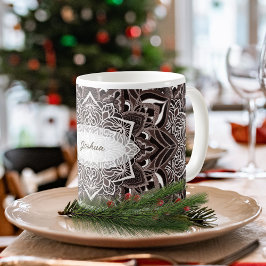 Taza De Café Brown Mandala Mug