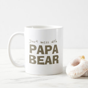 Taza De Café Brown Papa Bear Dad Minimalista Typography Mug